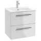  Deftrans wall-mounted bathroom cabinet with washbasin, 50 cm, white