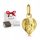  GOLD MEDAL 585 PENDANT OUR LADY OF CZESTOCHOWA IN A HEART + FREE GIFTS