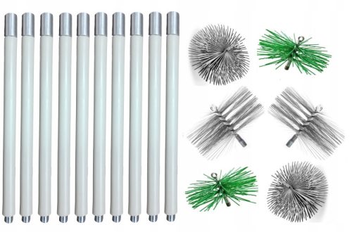 Chimney cleaning set from below 14 m (1.4) 6 brushes 140–160