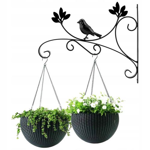 HOOK holder, metal flower pot hanger, BIRD