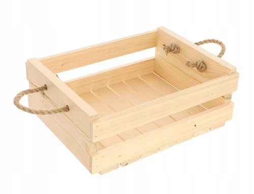  Decorative wooden box with handle 40x30x16 cm, storage box