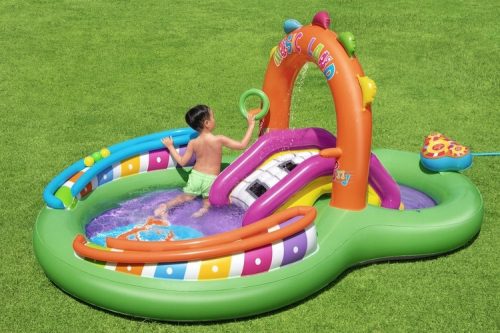 INFLATABLE POOL WITH SLIDE, PLAYGROUND