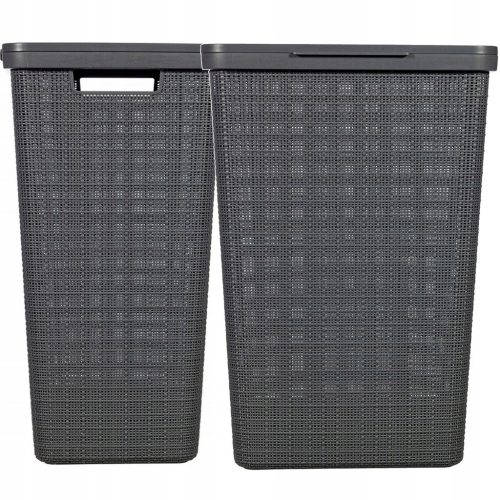  Curver 58l freestanding laundry basket, grey and silver tones