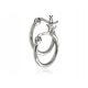  Silver hoop earrings 1.5 cm with diamond pattern k3572 -1.0g.