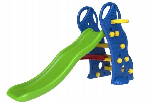 plastic slide with blue ladder