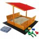 SANDBOX WITH ROOF 120X120 WOOD, IMPREGNATED + FREE RED