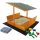 SANDBOX WITH ROOF 120X120 WOOD, IMPREGNATED + FREE GIFTS, GRAY