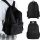 Unisex Simple Black Shoulder Bag with Multiple Compartments and Laptop Sleeve