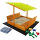 SANDBOX WITH ROOF 120X120, WOOD, IMPREGNATED + FREE GIFTS, YELLOW