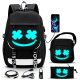  YOUTH SCHOOL BACKPACK LUMINOUS SCHOOL REFLECTIVE USB BAG PENCINER CASE