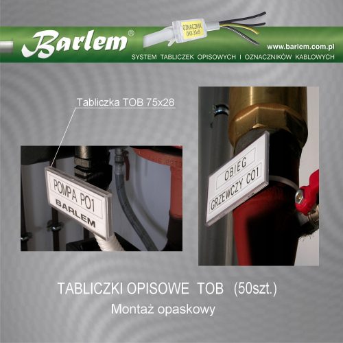 BARLEM TOB description label 75x28 mm (50 pcs.) - tape mounting