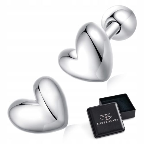  K465 Little hearts for girls silver screw stud earrings