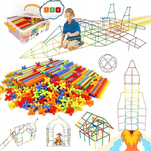  BLOCKS, STRAWS, BUILDING BLOCKS, 800 pcs