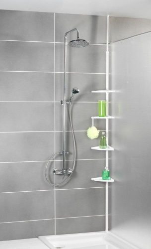 Telescopic corner shelf for bathroom – up to 4 levels