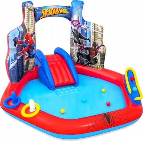 INFLATABLE POOL, PLAYGROUND WITH SLIDE + BALLS