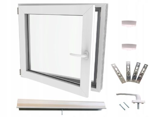 PVC window Lorac RU50x50B-58L white left 50x50 cm