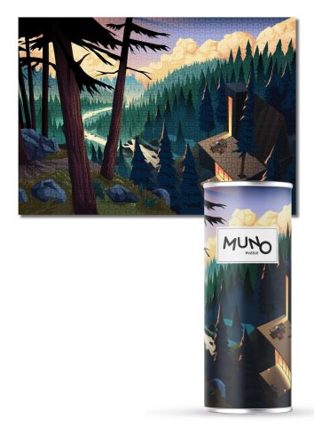  Muno Puzzle 2000 el "Forest Retreat" by Michał Adamiec decorative tube