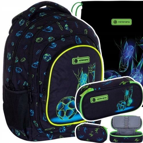  Astra multi-compartment school backpack, black, multi-coloured, 20 l + 2 more products