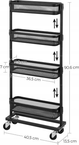 BATHROOM SHELF ON WHEELS, NARROW CABINET SHELF