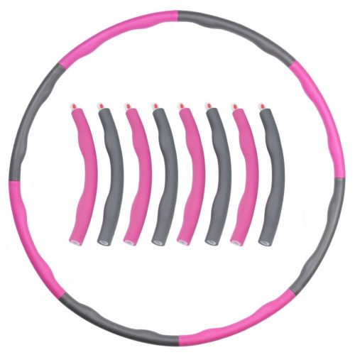  Hula Hoop For Fitness Exercises 90 cm 8 Parts Firming Pink-Gray