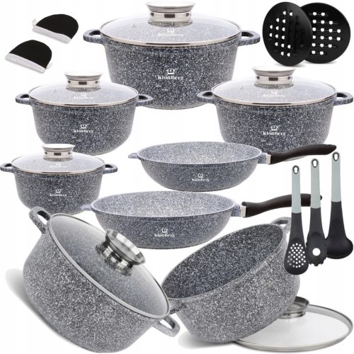  KLONBERG New aluminum pot set, 17 pcs.