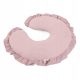  Croissant Ruffled Feeding Pillow, Dirty Pink, Cotton Bean