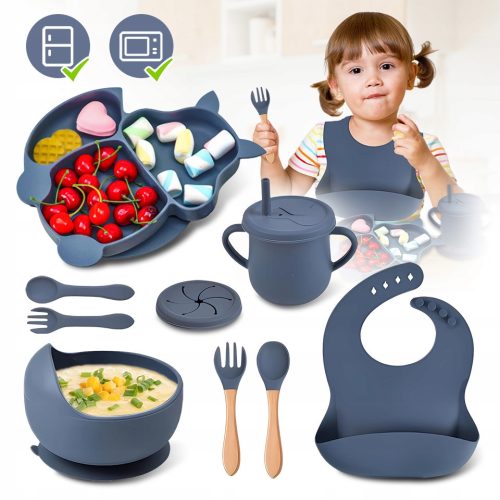  tableware set silicone, wood) bundled