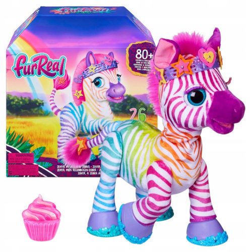  FurReal Zenya My Rainbow Zebra Toy, Interactive Pet Toy for 4 Year Olds