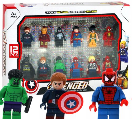  BLÖCKE miniFIGURES AVENGERS Hulk, Spider, Wolverine 12 Figures