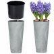  Prosperplast flowerpot, 20 cm x 20 x 38.1 cm, diameter 20 cm, plastic in grey and silver