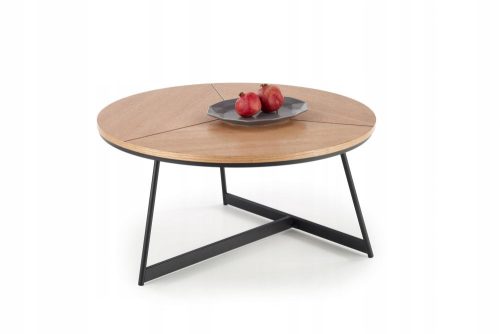  Halmar Karida round coffee table 80 x 80 x 41 cm black, natural oak
