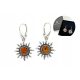  Silver earrings with AMBER clasp English elegant sun FILM