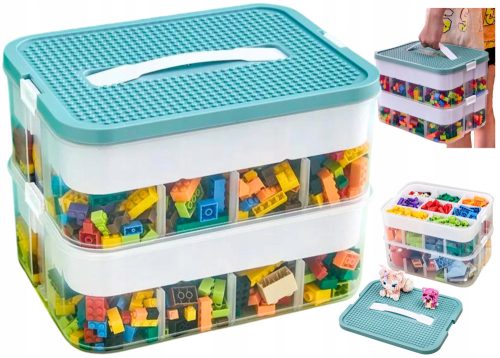  TOY BOX BLOCKS 2-LAYER TERRIBLE CONTAINER LEGO ORGANIZER