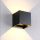  Black garden wall light with integrated 7W LED source