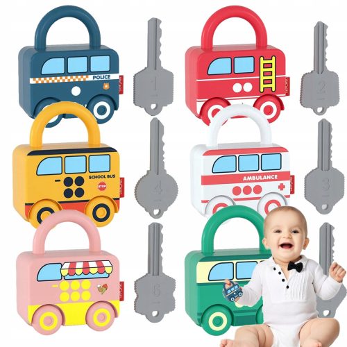  LT436 CARS WITH PADLOCKS AND CAR KEYS 6 pcs.