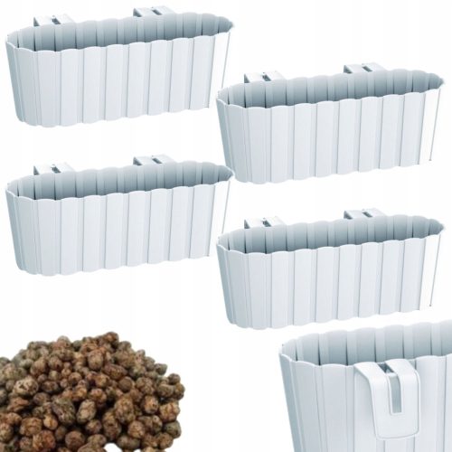  Prosperplast flowerpot 38.3 cm x 21.2 x 13 cm, plastic in grey and silver tones