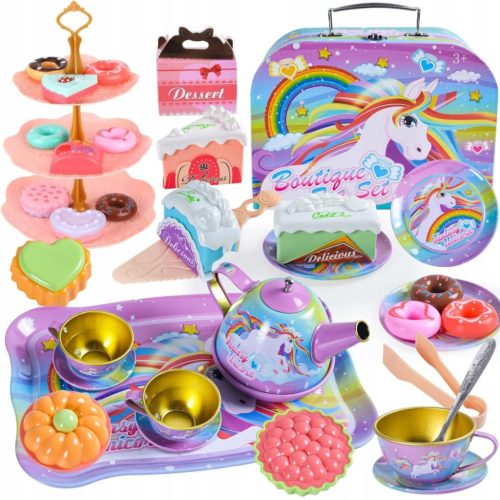  METAL TEA SET for children SET OF CUPS SWEETS SUITCASE +