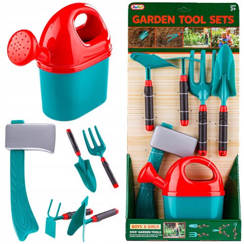 SMALL GARDENING SET Garden tools for children 6-piece. Watering can, shovel