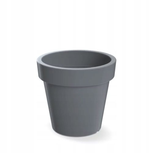  Prosperplast flowerpot, 40 cm x 40 x 36 cm, diameter 40 cm, plastic in grey and silver