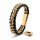  Men's Leather Bracelet [Steel] Gold