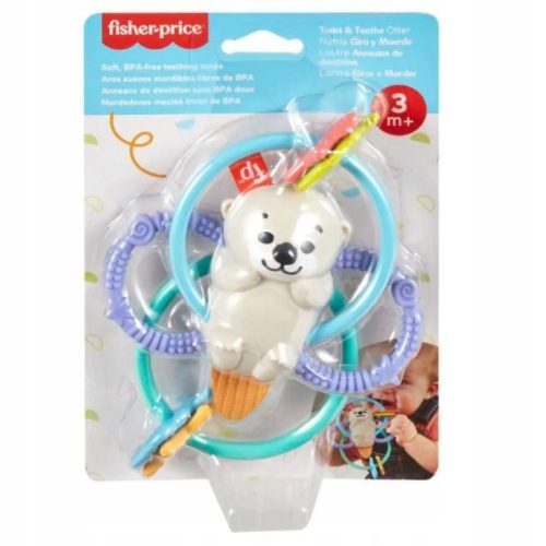  Teething toy with rattle, Fisher-Price, multi-colored fabric