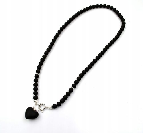  BLACK AMBER HEART CHAIN NECKLACE