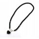  BLACK AMBER HEART CHAIN NECKLACE