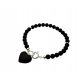  BRACELET MATT BLACK AMBER HEART