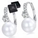  K501 Pearls elegant earrings clasps English silver 925 crystals