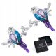  K507 Purple Birds Crystal Silver Stud Earrings 925 Silver