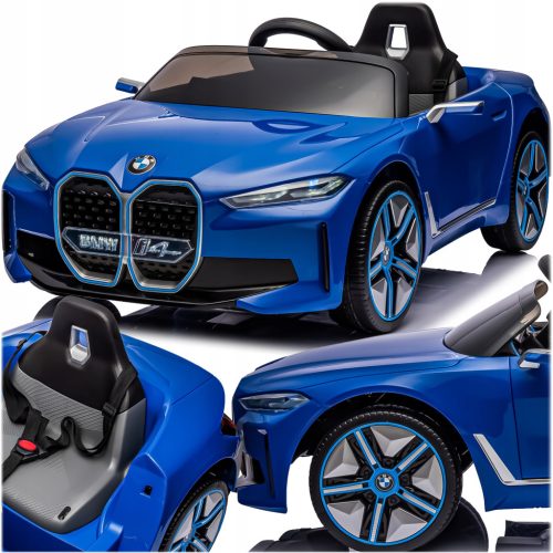  New battery-powered car for children BMW i4 blue 12V 7Ah 2x35W