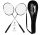 BADMINTON RACKET SET, BLACK, SOLID COVER, 2 BLACK BOWLS