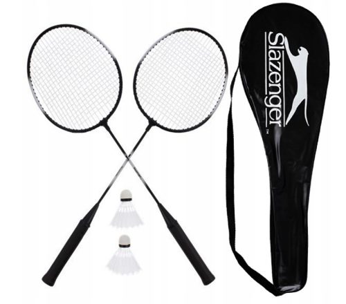 BADMINTON RACKET SET, BLACK, SOLID COVER, 2 BLACK BOWLS