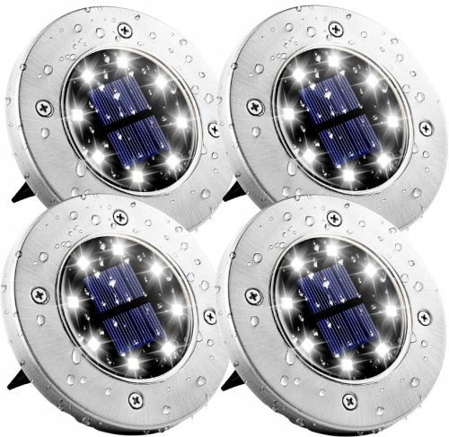  Red Garden embedded solar lamp, silver, 12.6 cm, 4 pcs.